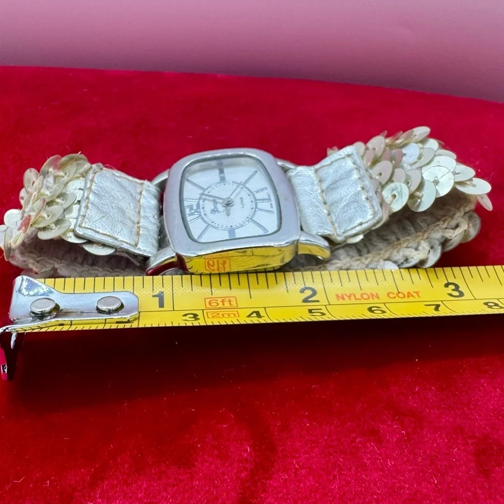 Geneva Platinum Silver Sequin‎ Watch